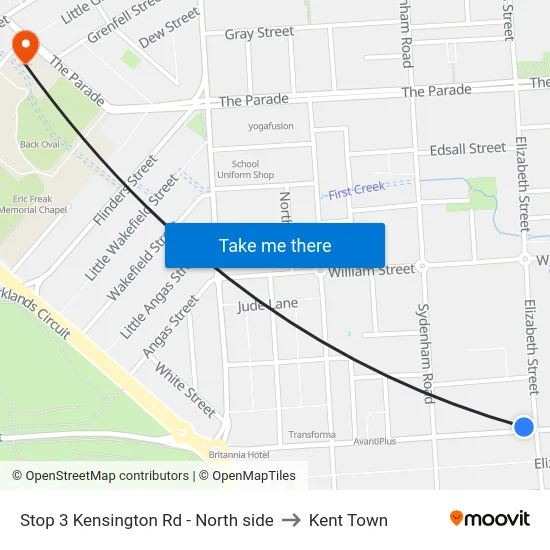 Stop 3 Kensington Rd - North side to Kent Town map