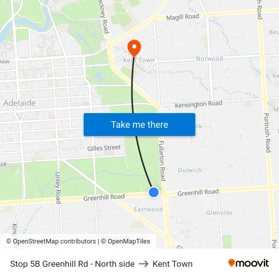 Stop 5B Greenhill Rd - North side to Kent Town map