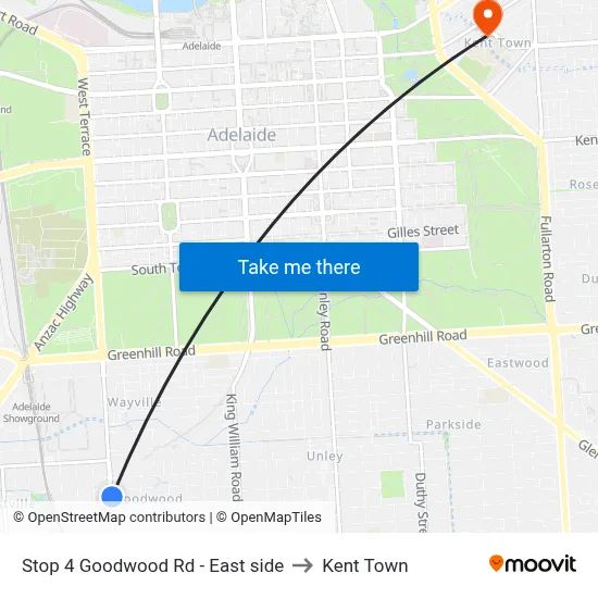 Stop 4 Goodwood Rd - East side to Kent Town map