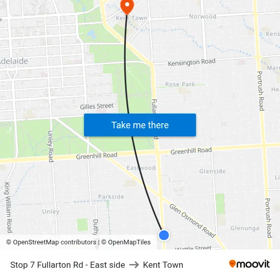 Stop 7 Fullarton Rd - East side to Kent Town map