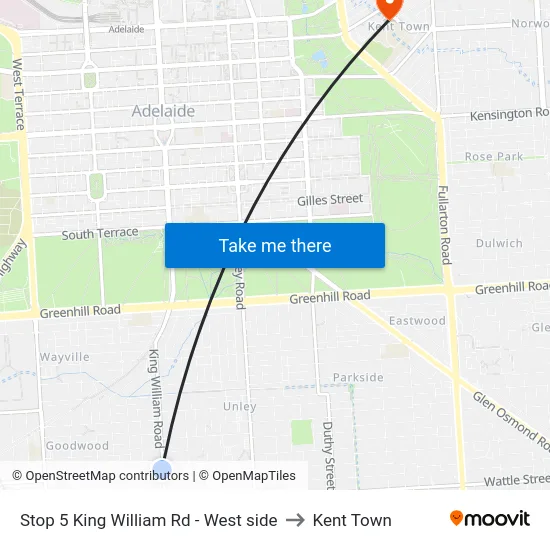Stop 5 King William Rd - West side to Kent Town map