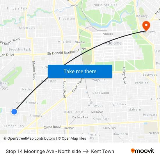 Stop 14 Mooringe Ave - North side to Kent Town map