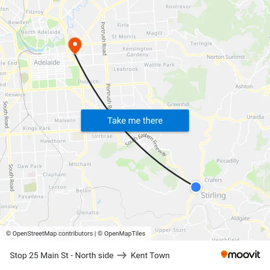 Stop 25 Main St - North side to Kent Town map