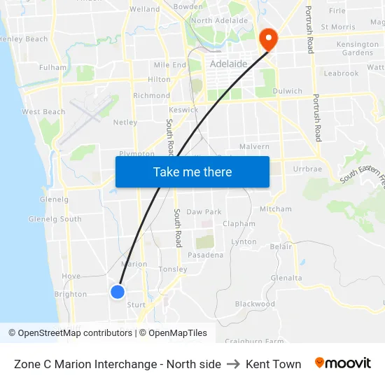 Zone C Marion Interchange - North side to Kent Town map