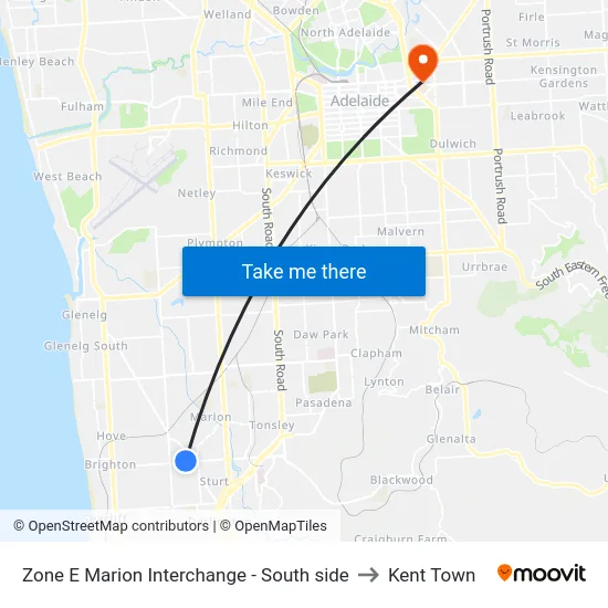 Zone E Marion Interchange - South side to Kent Town map