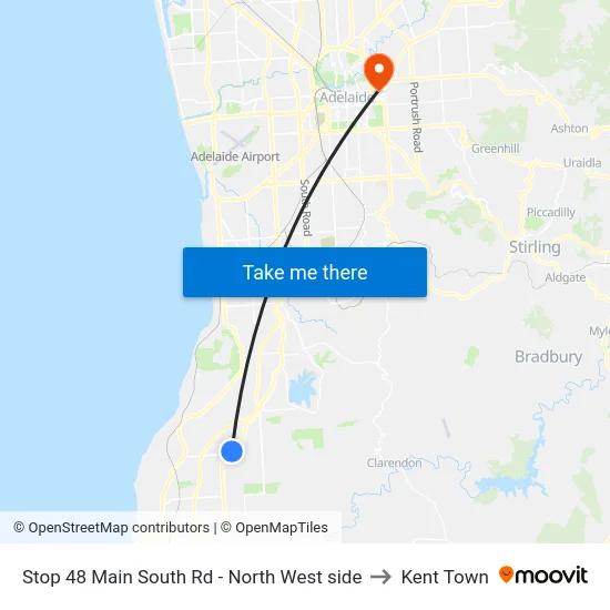 Stop 48 Main South Rd - North West side to Kent Town map