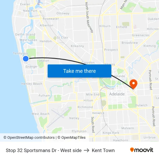 Stop 32 Sportsmans Dr - West side to Kent Town map