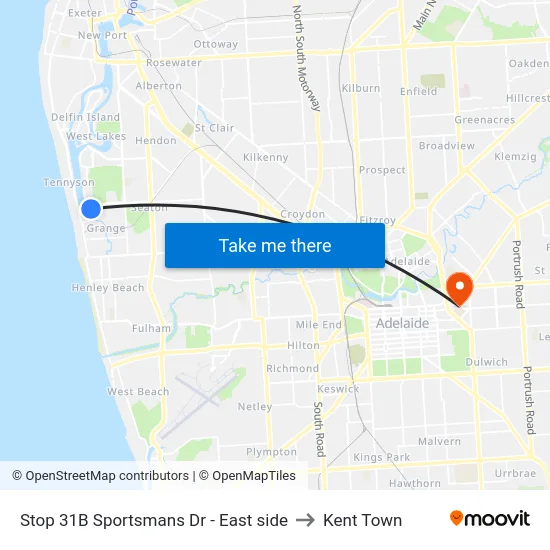 Stop 31B Sportsmans Dr - East side to Kent Town map