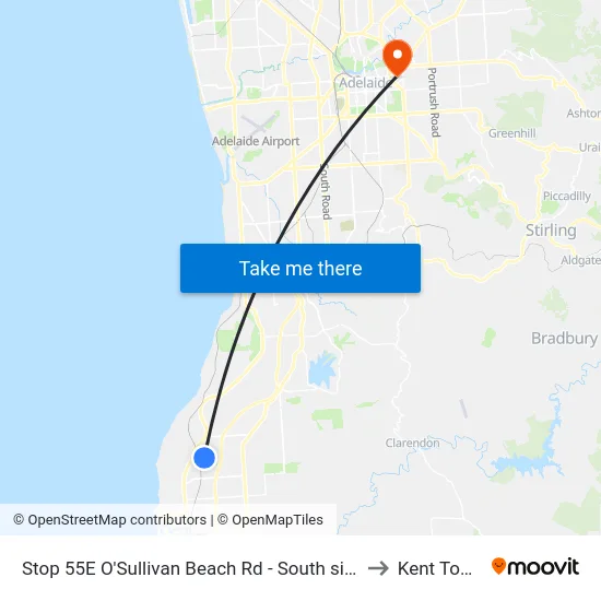 Stop 55E O'Sullivan Beach Rd - South side to Kent Town map