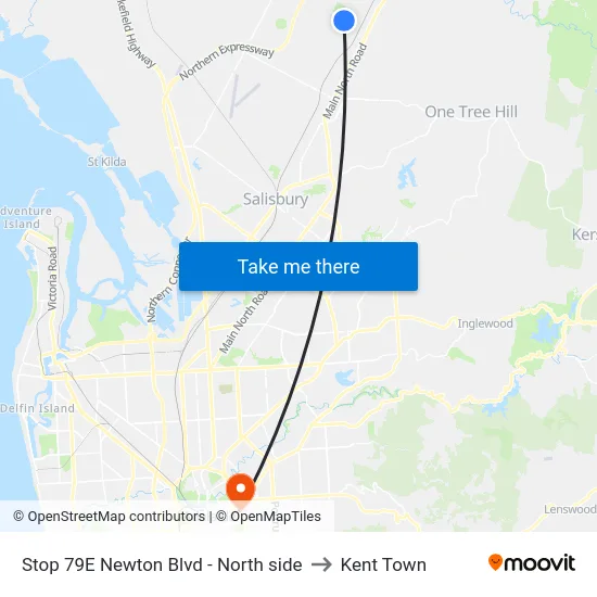 Stop 79E Newton Blvd - North side to Kent Town map