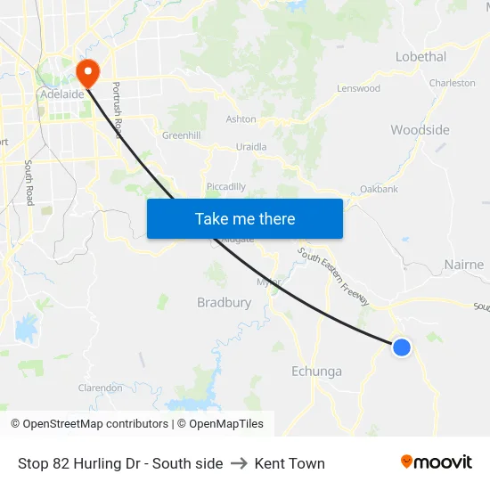 Stop 82 Hurling Dr - South side to Kent Town map