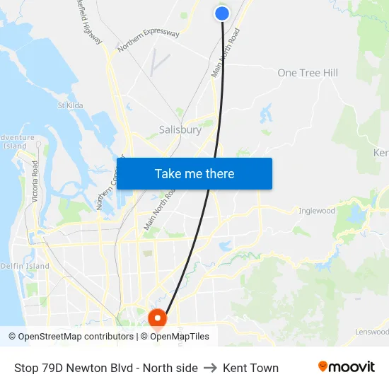 Stop 79D Newton Blvd - North side to Kent Town map