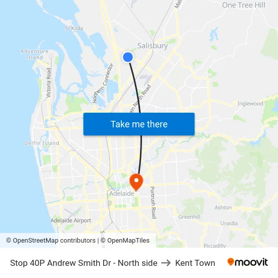 Stop 40P Andrew Smith Dr - North side to Kent Town map