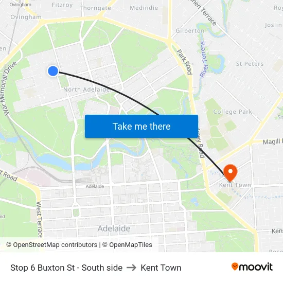 Stop 6 Buxton St - South side to Kent Town map