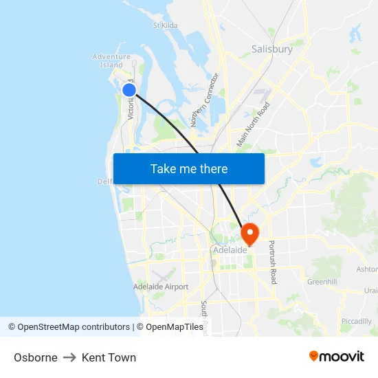 Osborne to Kent Town map