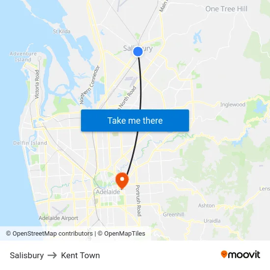 Salisbury to Kent Town map