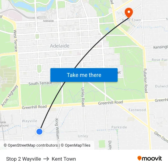Stop 2 Wayville to Kent Town map