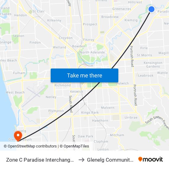 Zone C Paradise Interchange - South East side to Glenelg Community Hospital Inc map