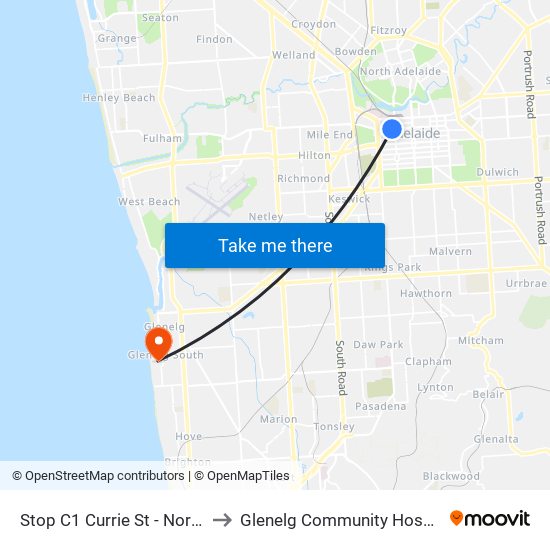 Stop C1 Currie St - North side to Glenelg Community Hospital Inc map