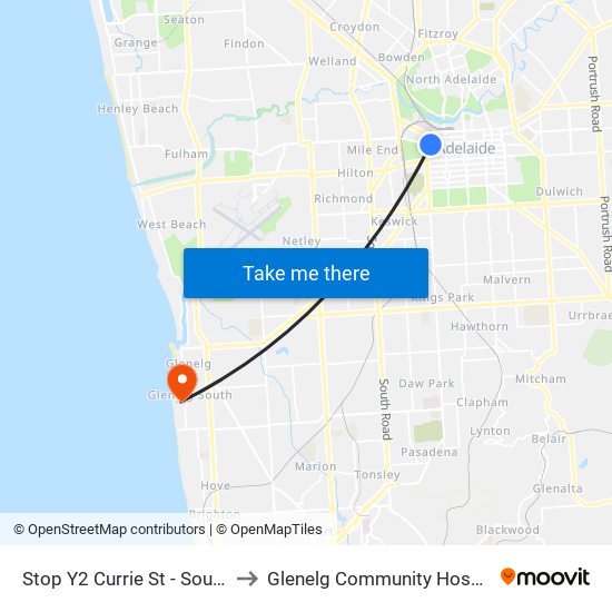 Stop Y2 Currie St - South side to Glenelg Community Hospital Inc map