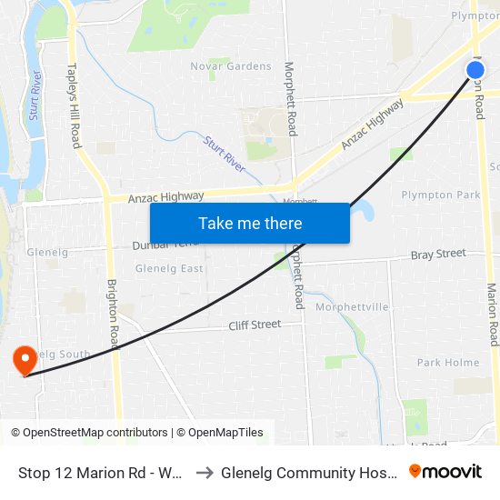 Stop 12 Marion Rd - West side to Glenelg Community Hospital Inc map