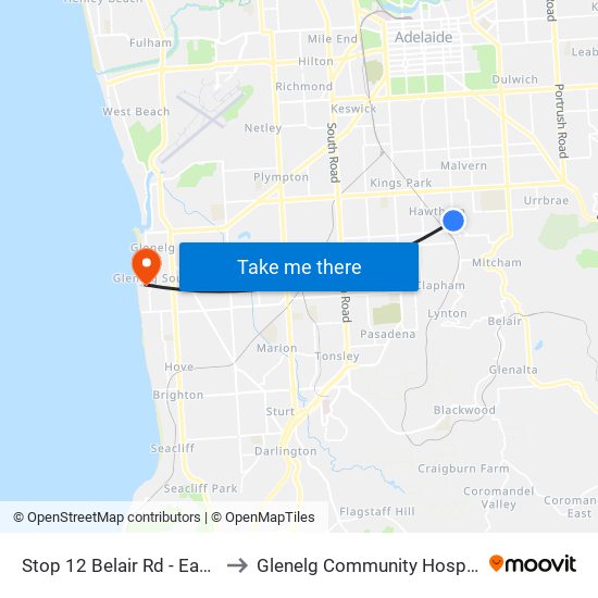 Stop 12 Belair Rd - East side to Glenelg Community Hospital Inc map