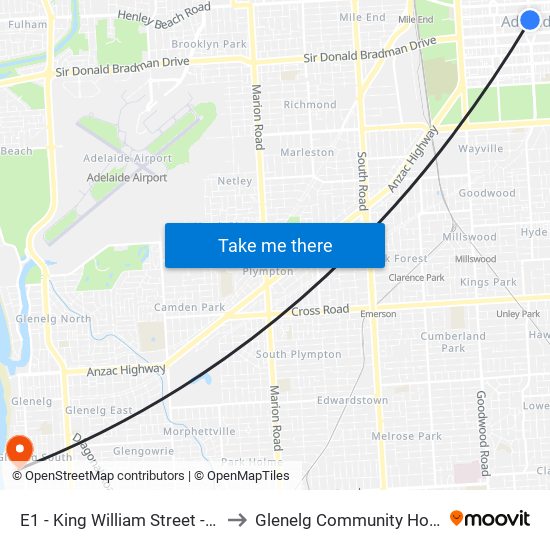 E1 - King William Street - East side to Glenelg Community Hospital Inc map