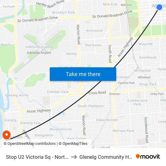 Stop U2 Victoria Sq - North West side to Glenelg Community Hospital Inc map