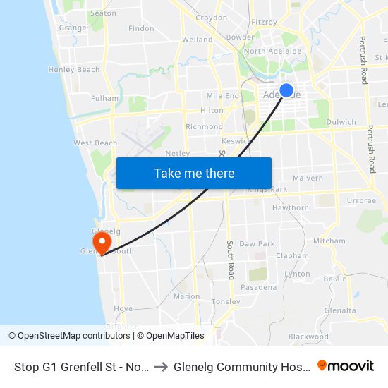 Stop G1 Grenfell St - North side to Glenelg Community Hospital Inc map