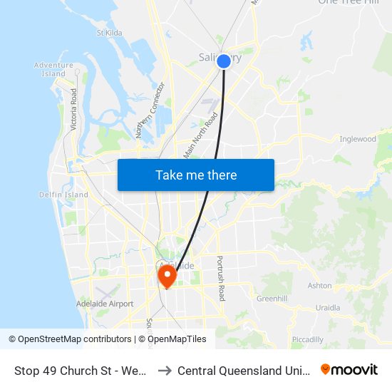 Stop 49 Church St - West side to Central Queensland University map