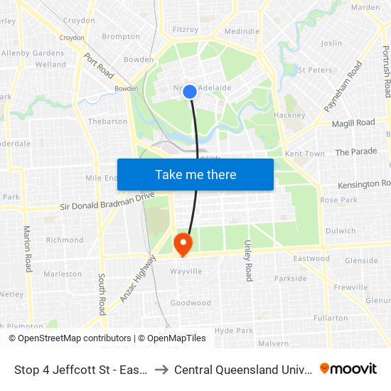 Stop 4 Jeffcott St - East side to Central Queensland University map