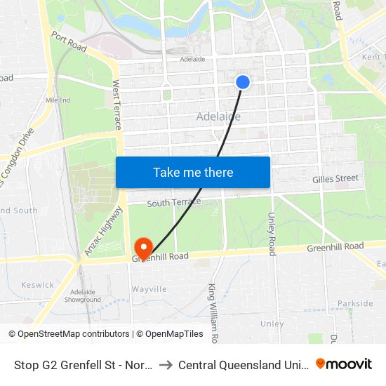 Stop G2 Grenfell St - North side to Central Queensland University map