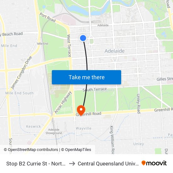 Stop B2 Currie St - North side to Central Queensland University map