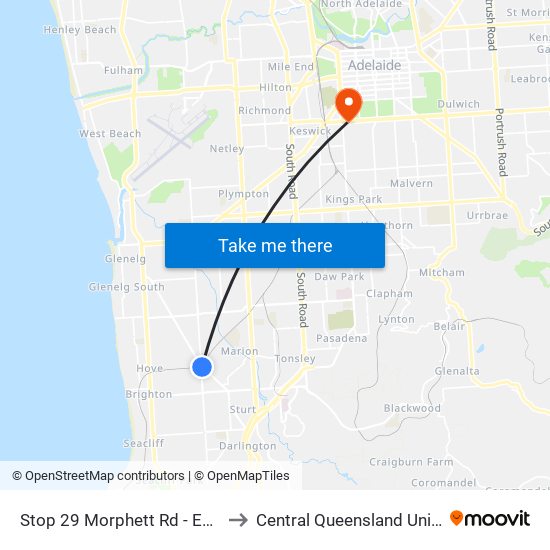 Stop 29 Morphett Rd - East side to Central Queensland University map