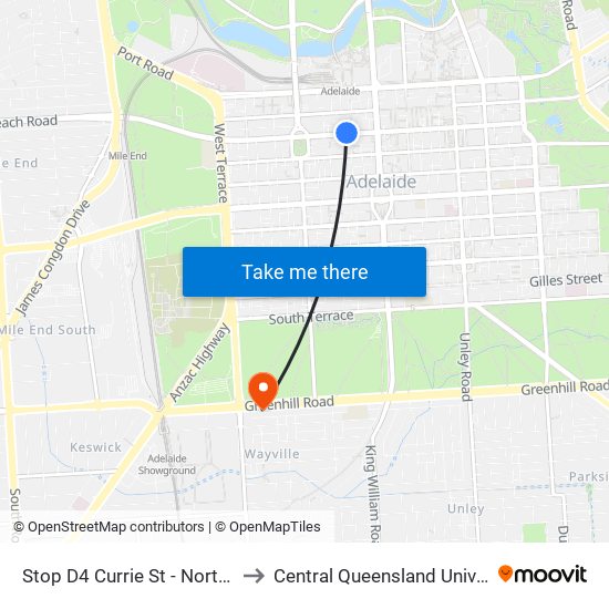 Stop D4 Currie St - North side to Central Queensland University map