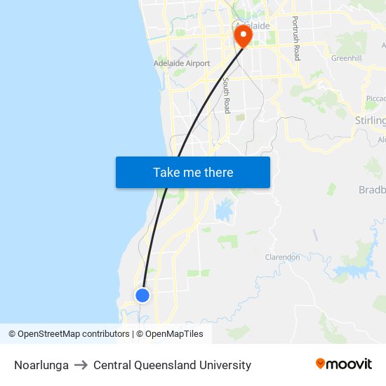 Noarlunga to Central Queensland University map