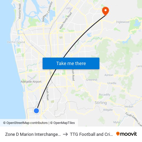 Zone D Marion Interchange - South side to TTG Football and Cricket Clubs map