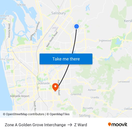 Zone A Golden Grove Interchange to Z Ward map