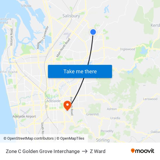 Zone C Golden Grove Interchange to Z Ward map