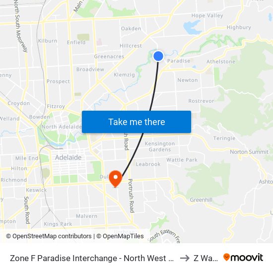 Zone F Paradise Interchange - North West side to Z Ward map