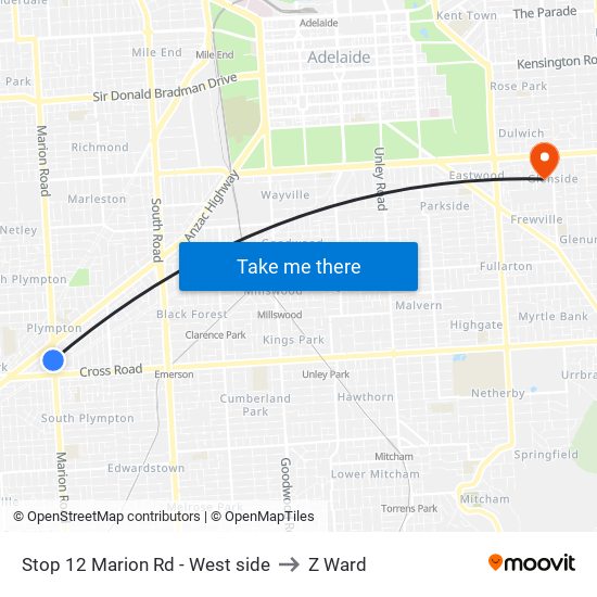 Stop 12 Marion Rd - West side to Z Ward map