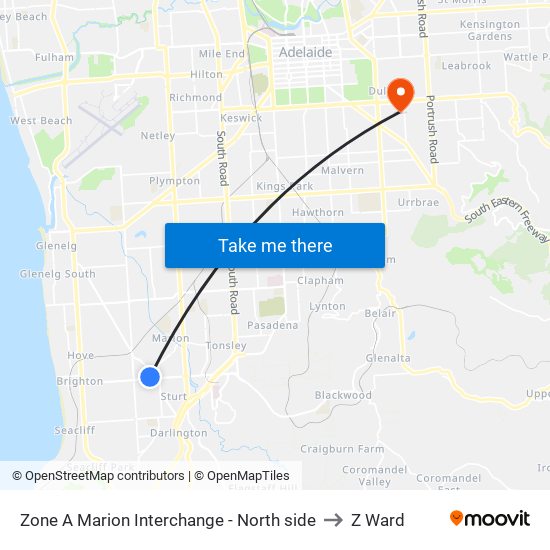 Zone A Marion Interchange - North side to Z Ward map