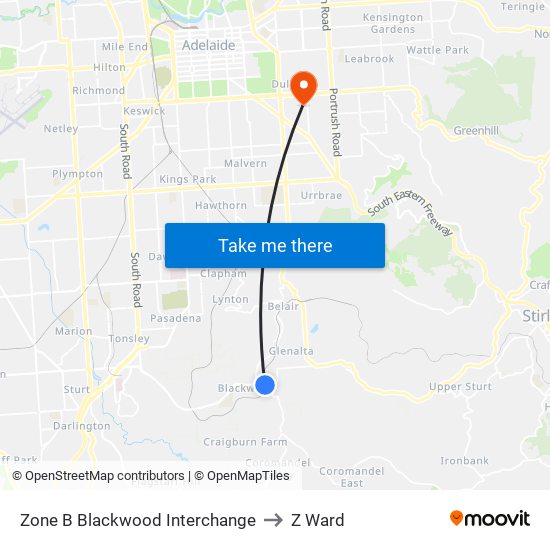 Zone B Blackwood Interchange to Z Ward map