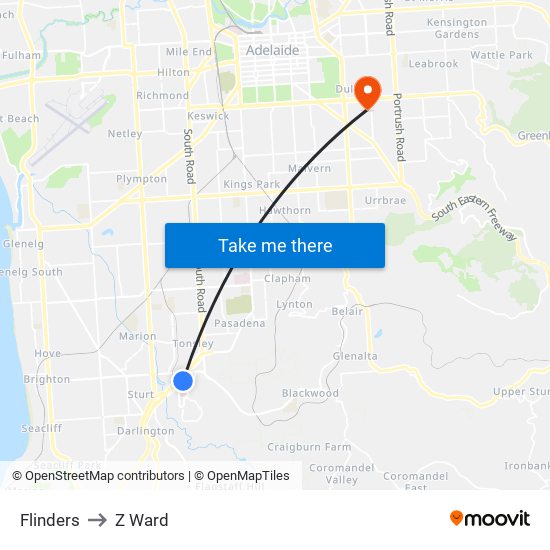 Flinders to Z Ward map