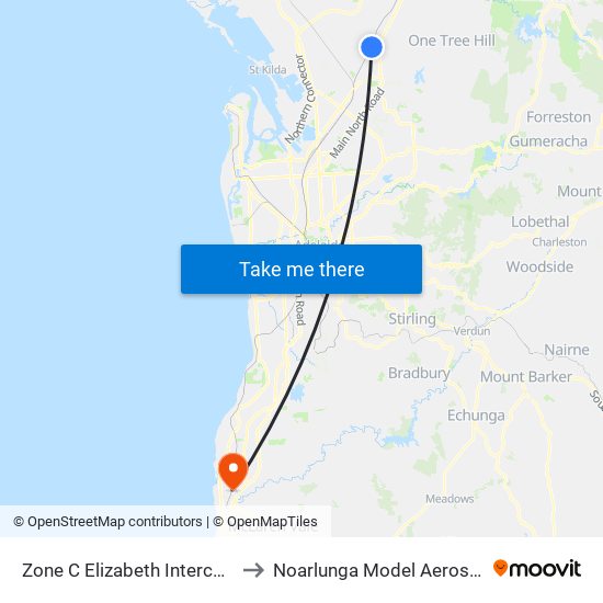 Zone C Elizabeth Interchange to Noarlunga Model Aerosports map