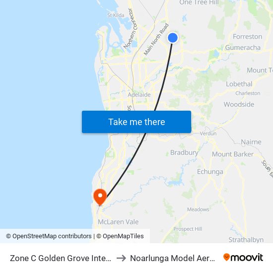 Zone C Golden Grove Interchange to Noarlunga Model Aerosports map