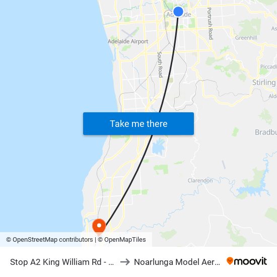 Stop A2 King William Rd - East side to Noarlunga Model Aerosports map