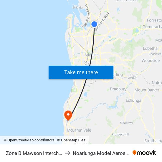 Zone B Mawson Interchange to Noarlunga Model Aerosports map