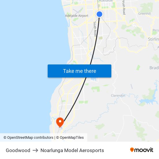 Goodwood to Noarlunga Model Aerosports map