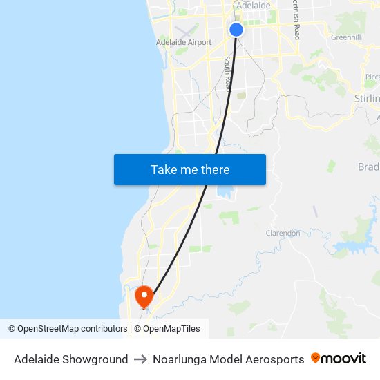 Adelaide Showground to Noarlunga Model Aerosports map